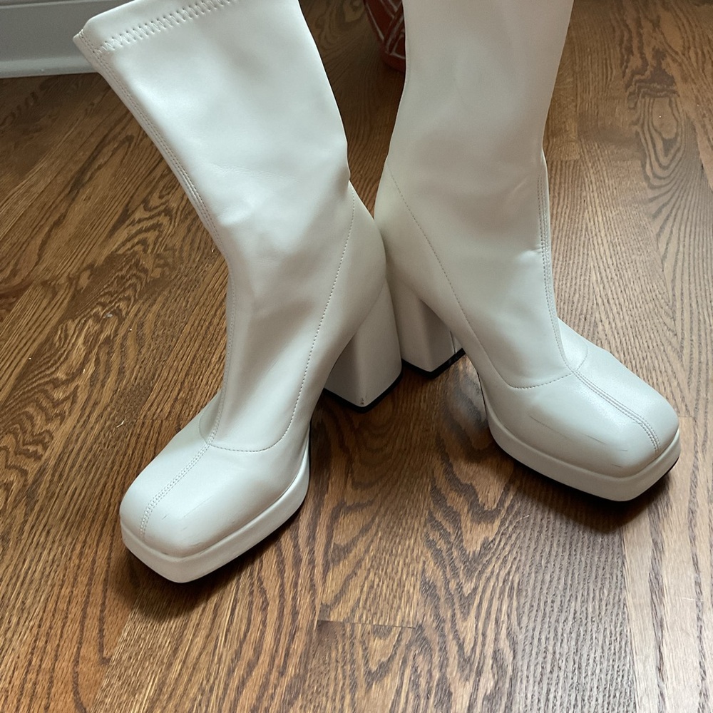 White Women's Platform Go Go Boots